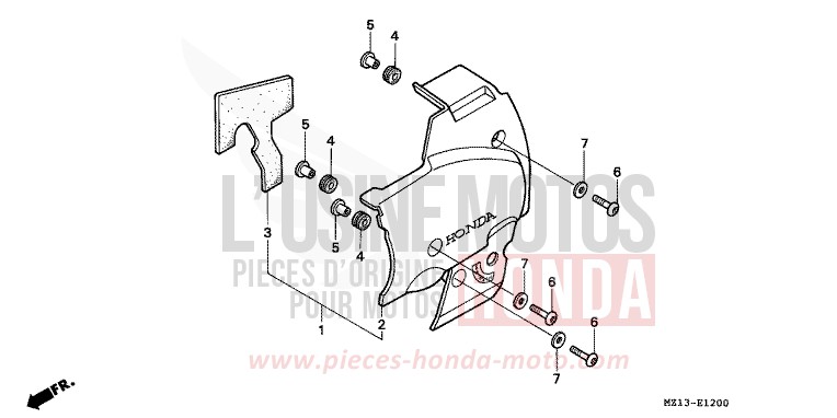 LEFT SIDE COVER for CB1000F "Big One" BLACK (NH1E) from 1993